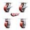 Service Caster 5 Inch Red Poly on Cast Iron Caster Set with Roller Bearing 2 Brakes 2 Rigid SCC-35S520-PUR-RS-SLB-2-R-2 - alternate 3